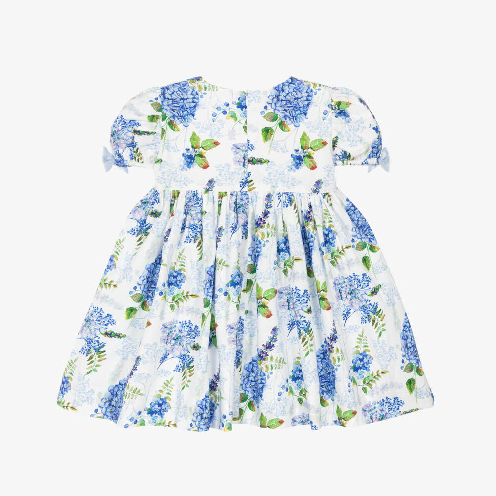 Phi Clothing-Платье синий с цветочным узором для девочек | Childrensalon Outlet