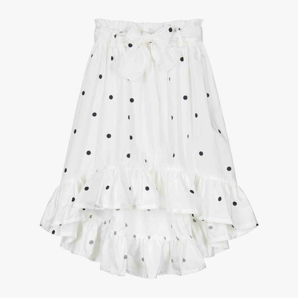 Phi Clothing-Белая юбка в горошек для девочек | Childrensalon Outlet