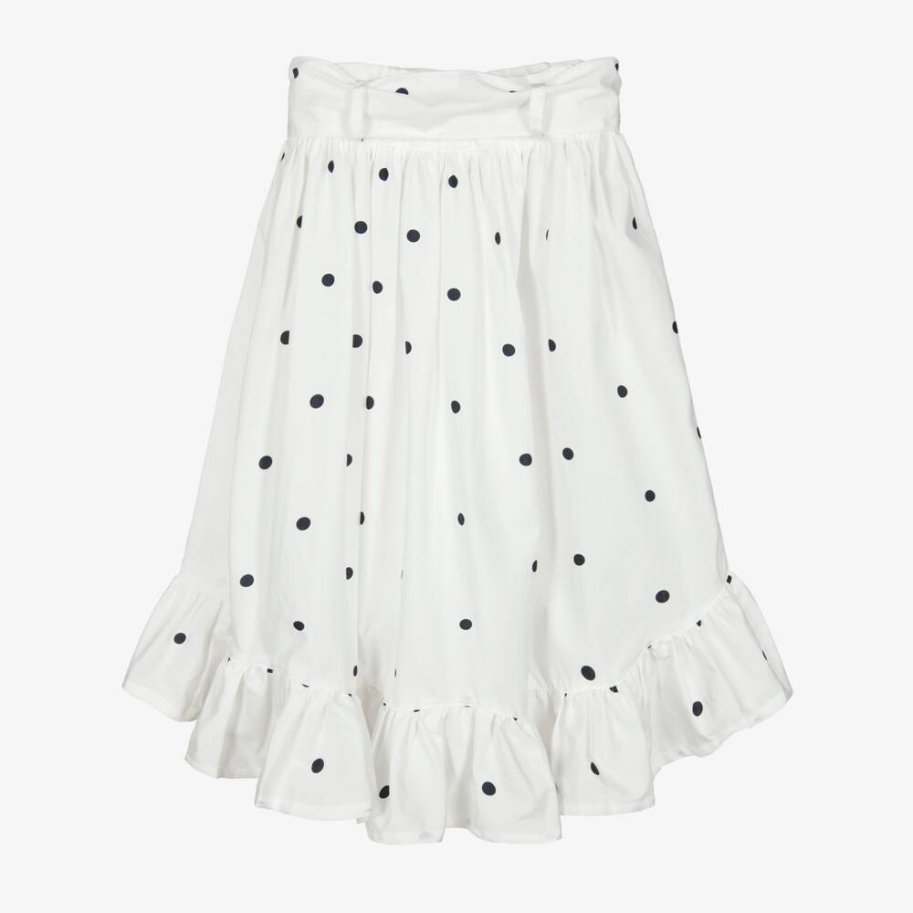 Phi Clothing-Белая юбка в горошек для девочек | Childrensalon Outlet