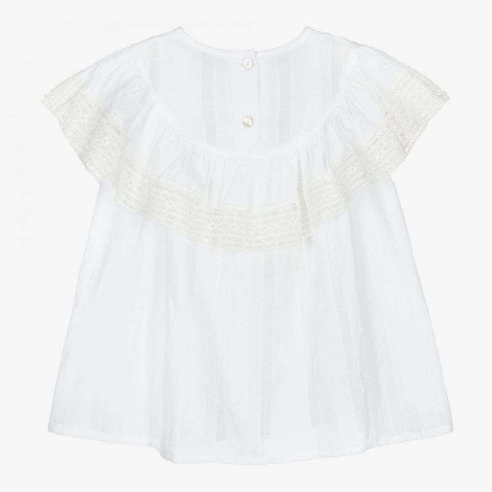 Phi Clothing-Girls White Cotton Blouse | Childrensalon Outlet