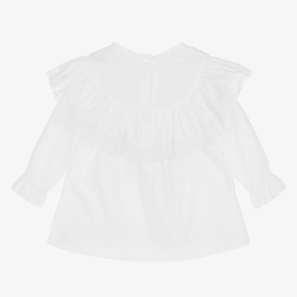 Phi Clothing-Girls White Cotton Blouse | Childrensalon Outlet