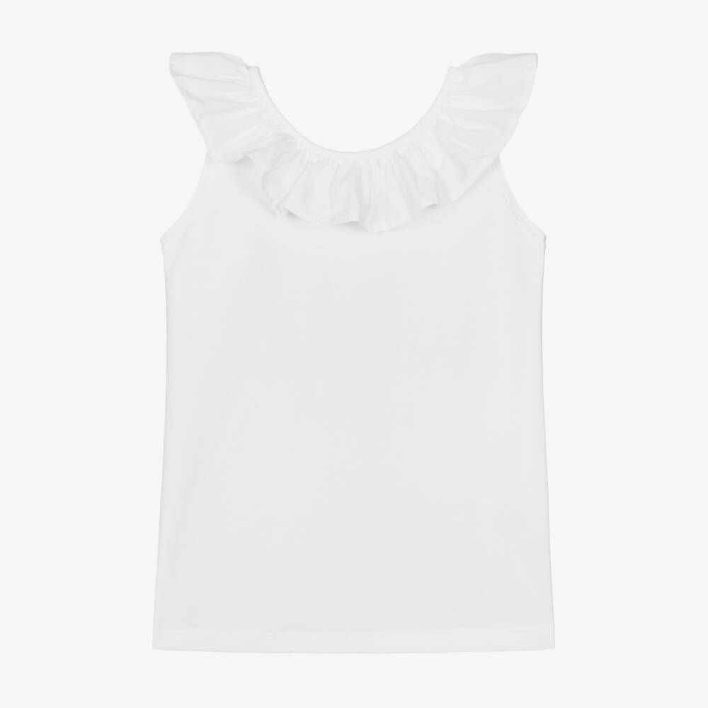 Phi Clothing-Girls White Cotton Bow T-Shirt | Childrensalon Outlet