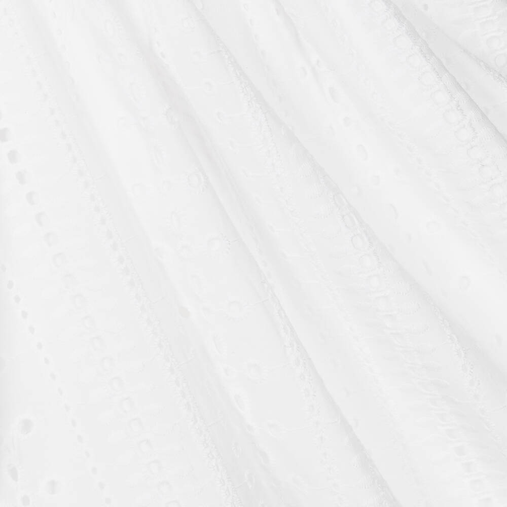 Phi Clothing-Girls White Cotton Broderie Anglaise Dress | Childrensalon Outlet