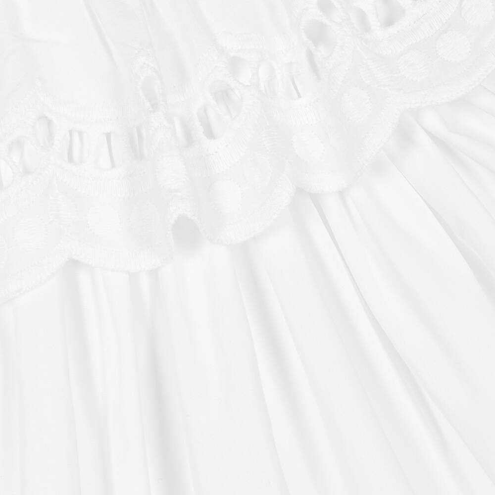 في كلودينغ-فستان قطن بوبلين لون أبيض | Childrensalon Outlet