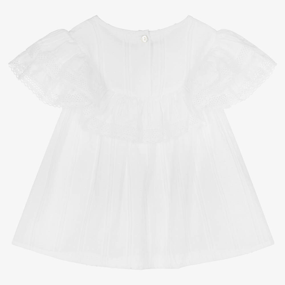 في كلودينغ-بلوز قطن بلوميتي لون أبيض للبنات | Childrensalon Outlet