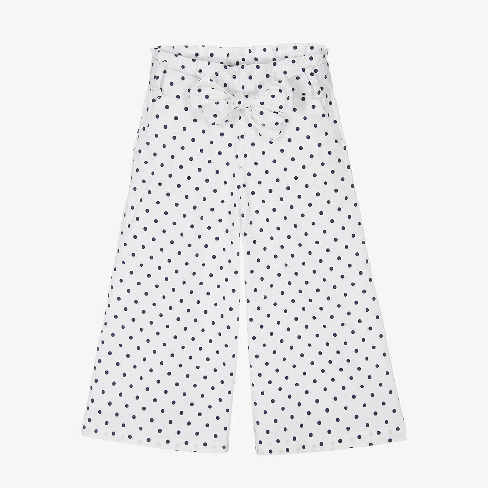 Phi Clothing - Белые хлопковые брюки в горошек | Childrensalon