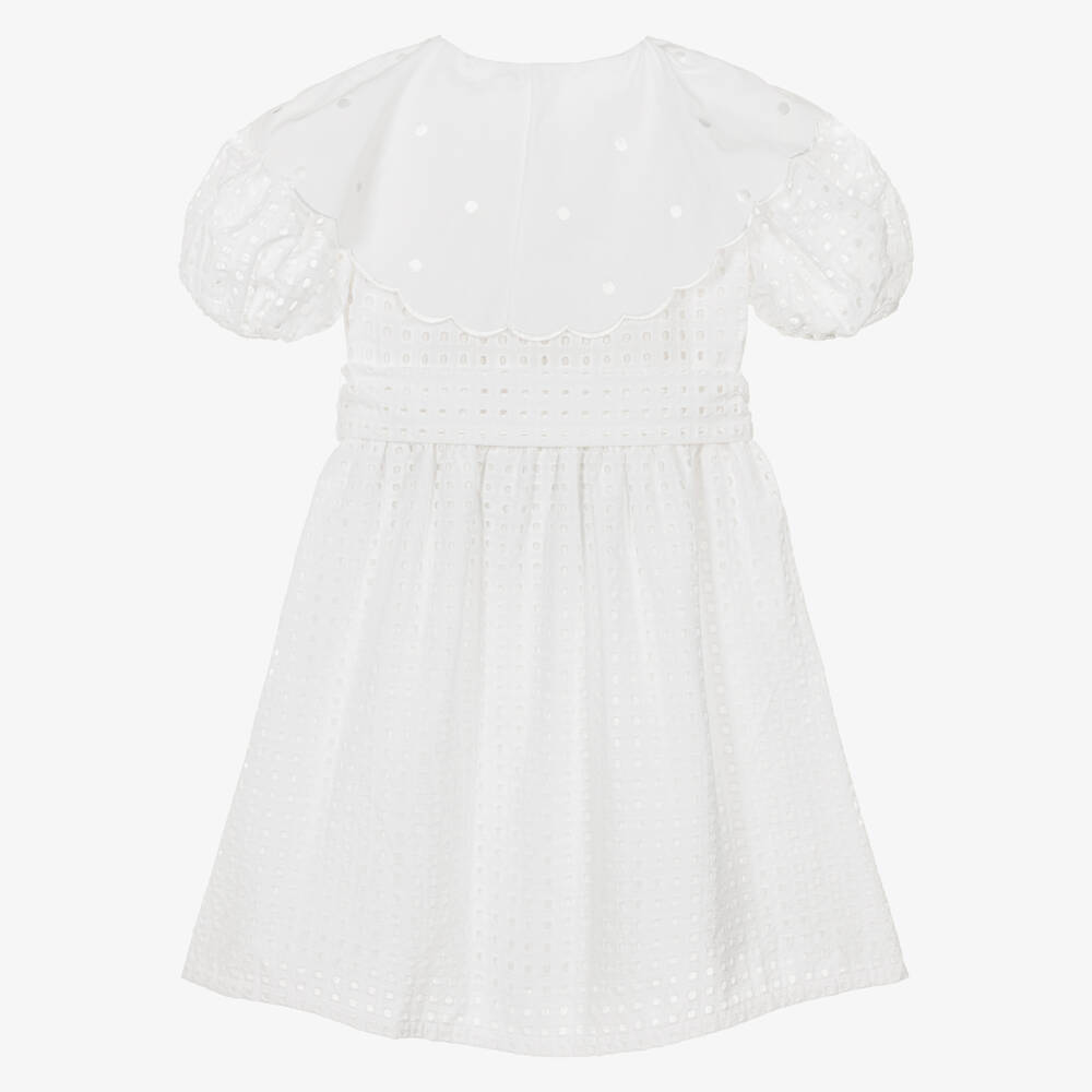 Phi Clothing-Платье с кремовым воротником для девочек | Childrensalon Outlet