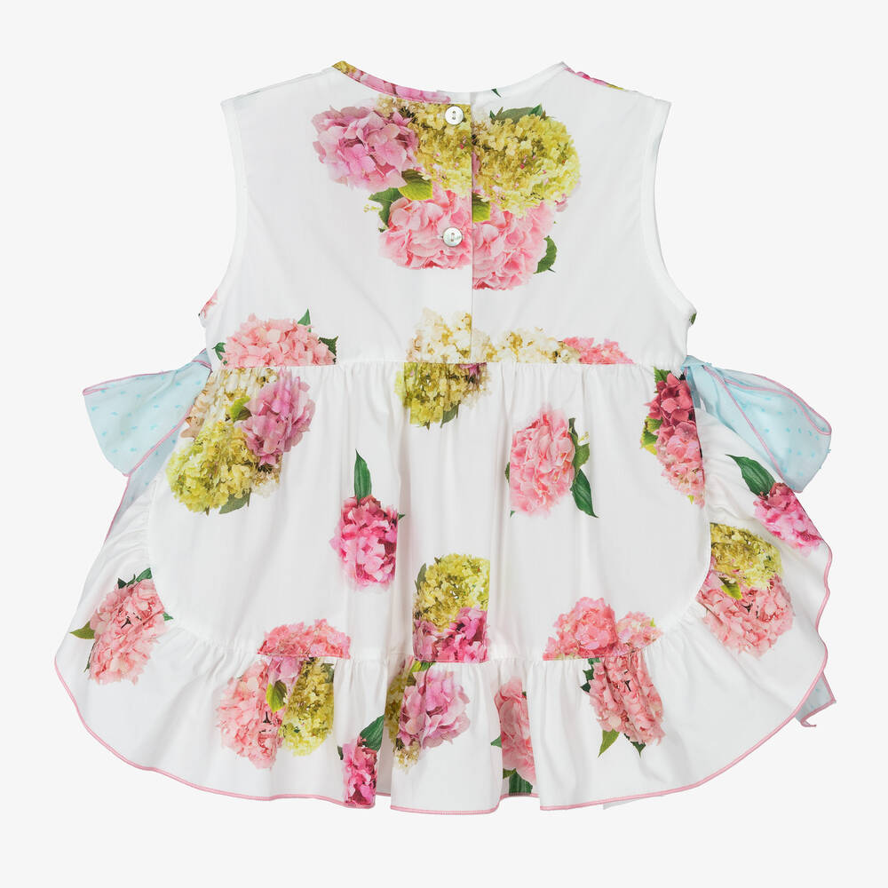 Phi Clothing-Girls White Cotton Sleeveless Blouse | Childrensalon Outlet