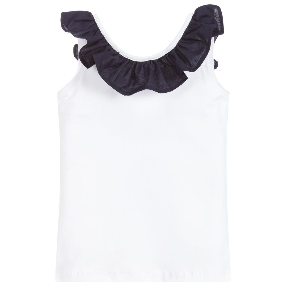 Phi Clothing - Girls White Cotton T-Shirt | Childrensalon