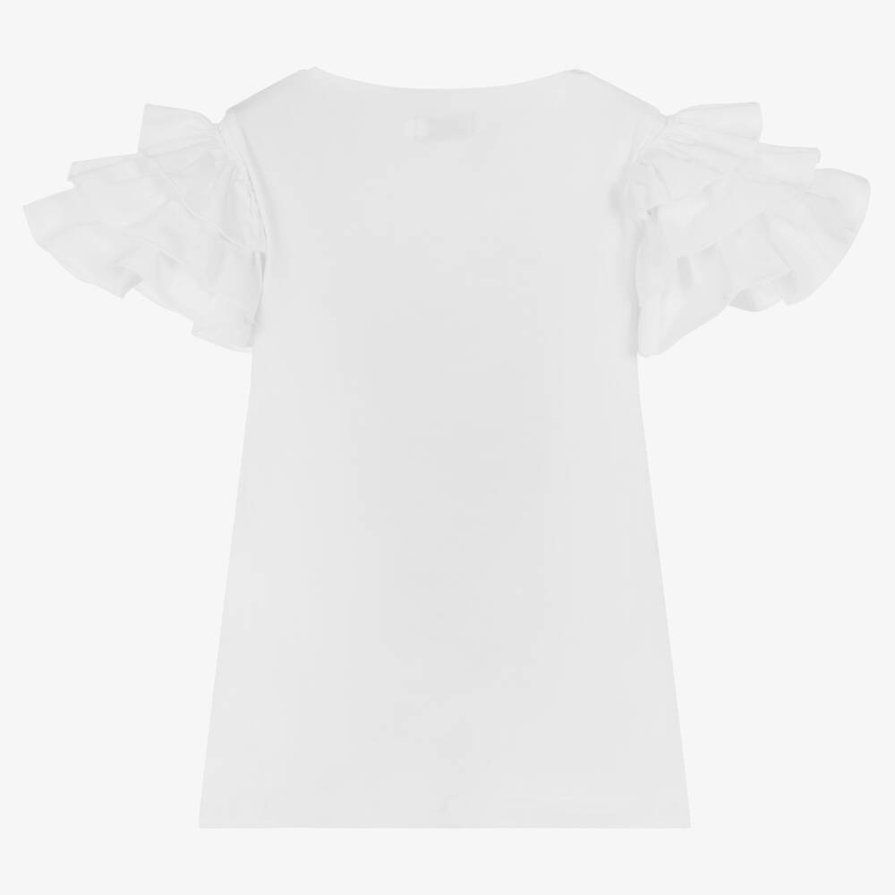 Phi Clothing-Белая хлопковая футболка | Childrensalon Outlet