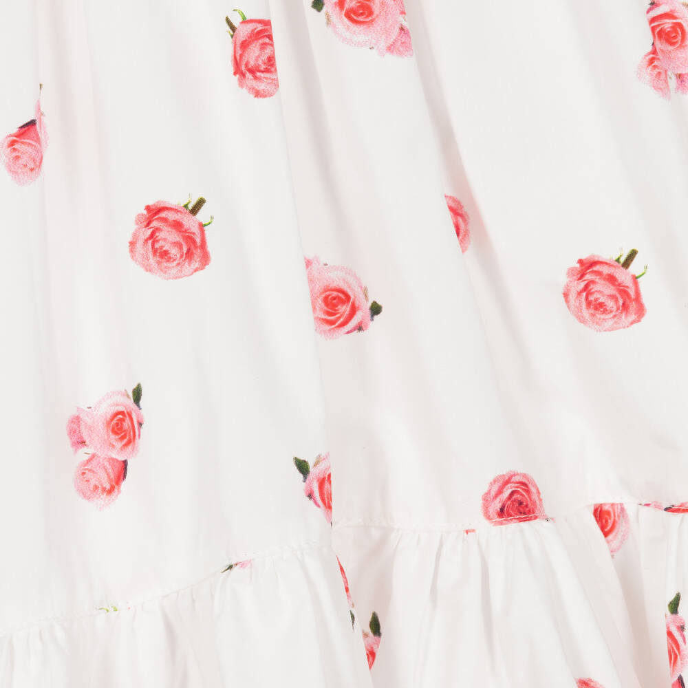 Phi Clothing-Белая асимметричная юбка из хлопка с цветами | Childrensalon Outlet