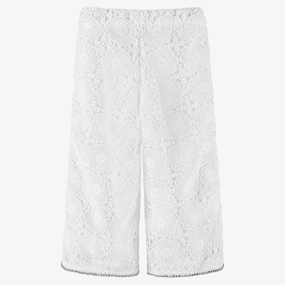 Phi Clothing-Girls White Guipure Lace Trousers | Childrensalon Outlet