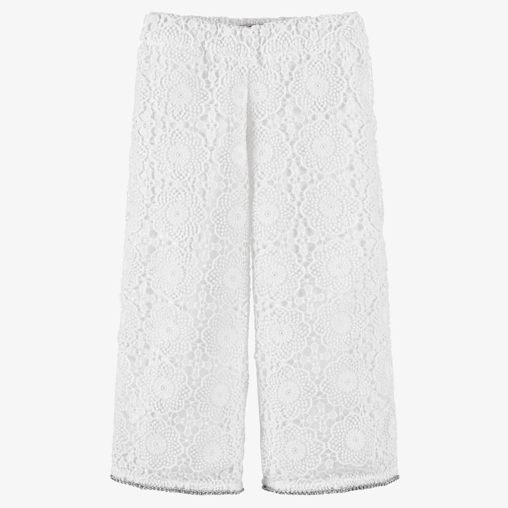 Phi Clothing-Girls White Guipure Lace Trousers | Childrensalon Outlet