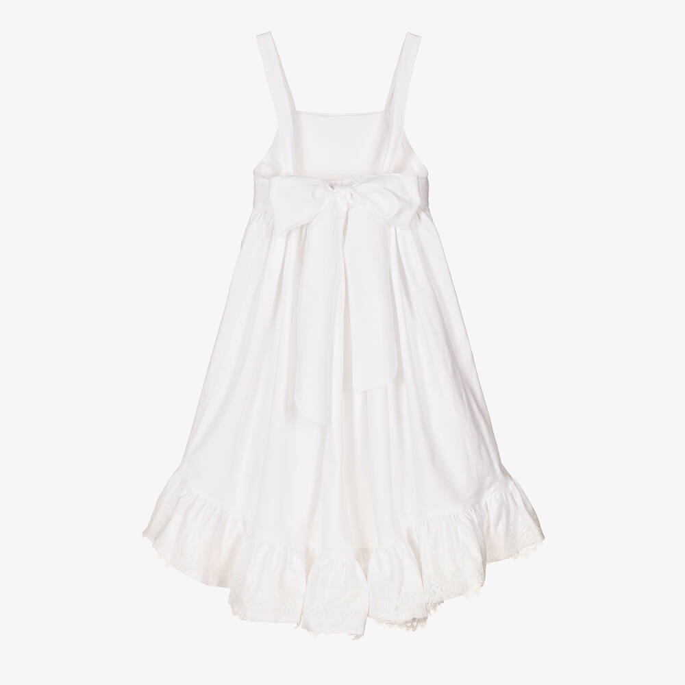 Phi Clothing-Girls White Organic Cotton Dress | Childrensalon Outlet