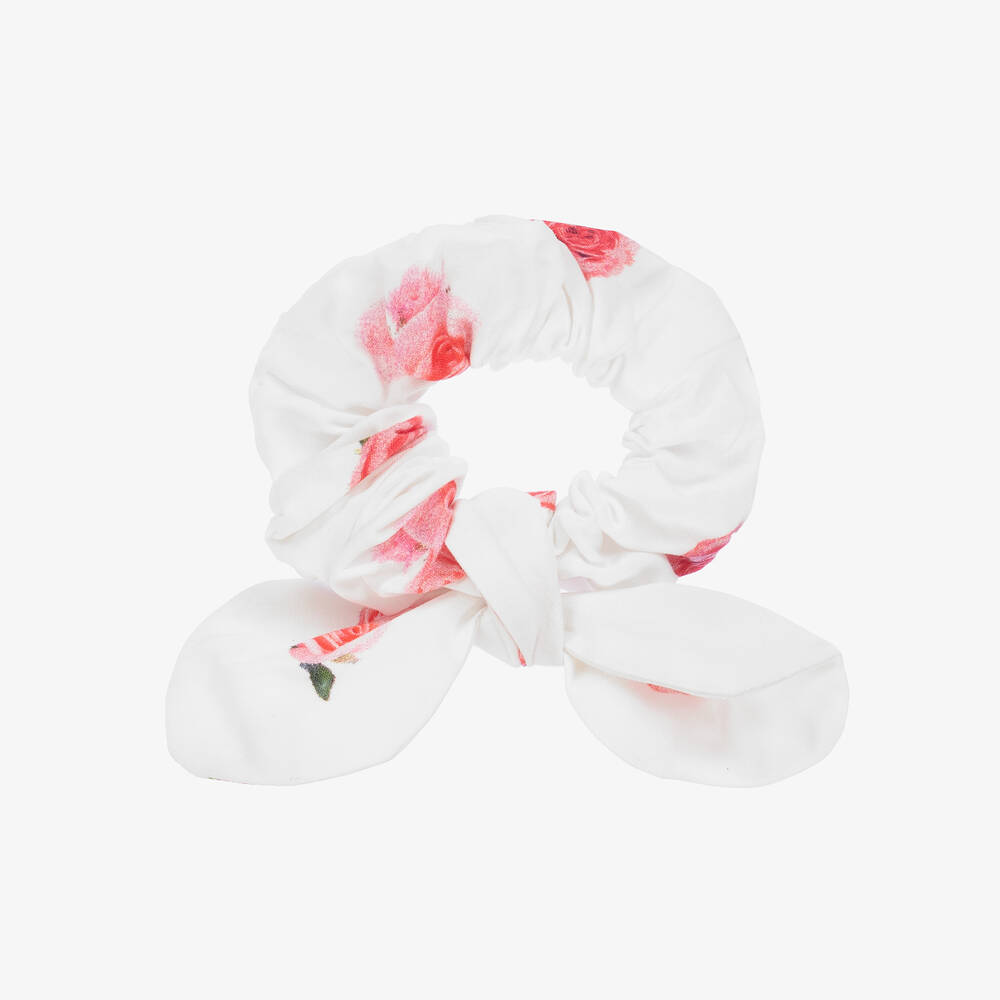 Phi Clothing-Белая резинка для волос с розовыми розами (12см) | Childrensalon Outlet