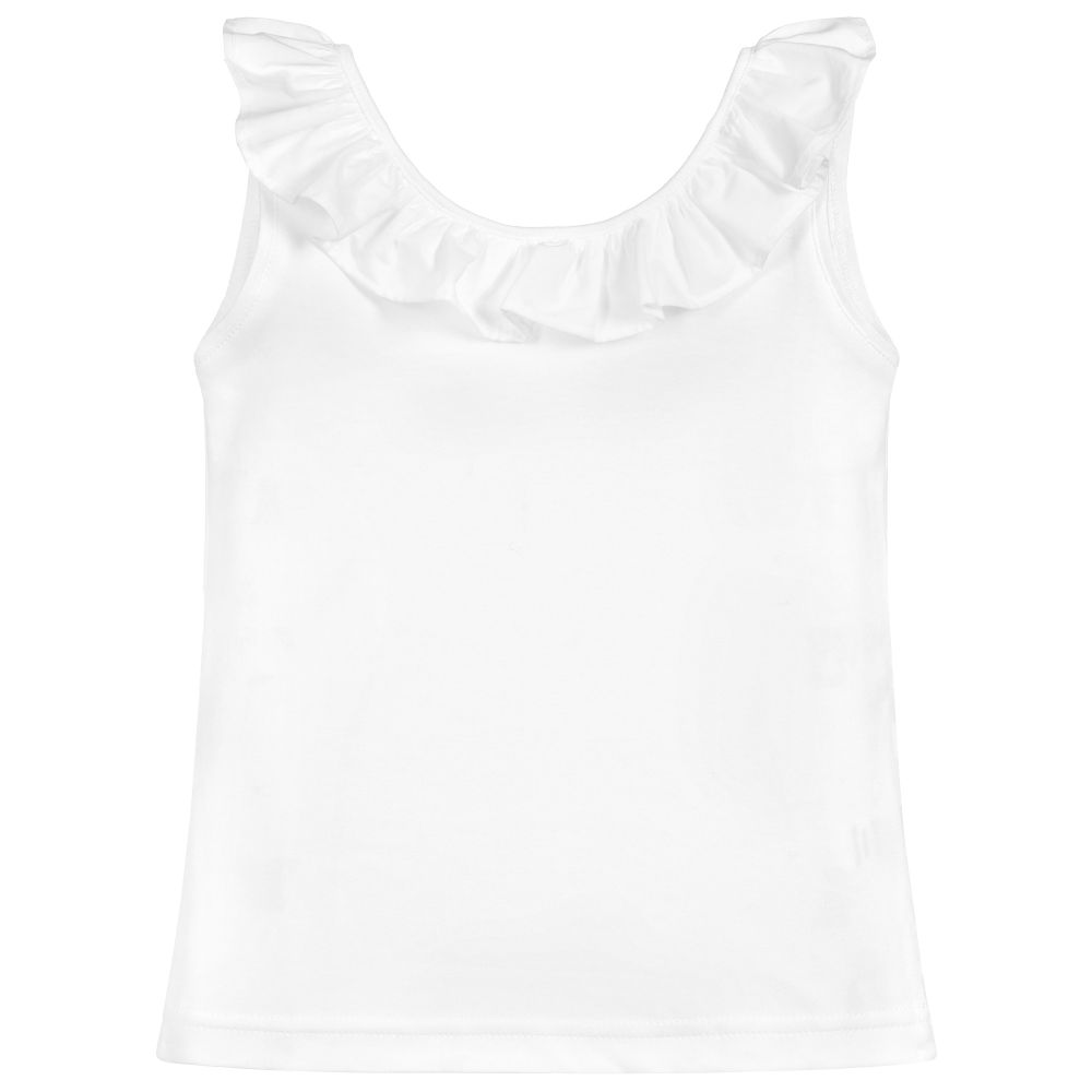 Phi Clothing - Girls White Ruffle Top | Childrensalon