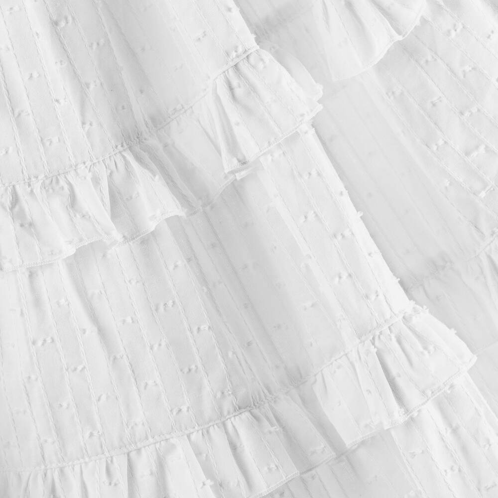 Phi Clothing-فستان قطن بطبقات لون أبيض | Childrensalon Outlet