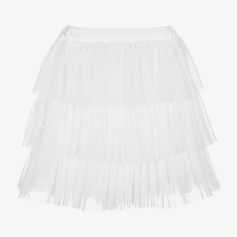 White tiered tulle skirt hotsell