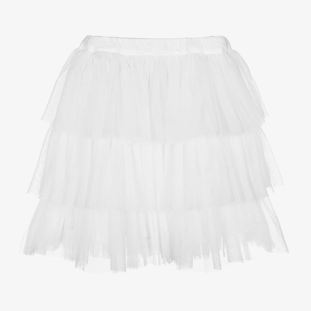 Phi Clothing Girls White Tulle Tiered Skirt Childrensalon Outlet