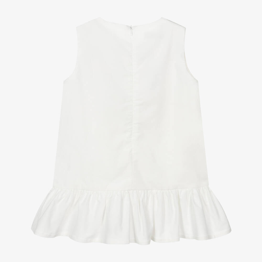 Phi Clothing-فستان عاجي للبنات مع فيونكات مخملية | Childrensalon Outlet