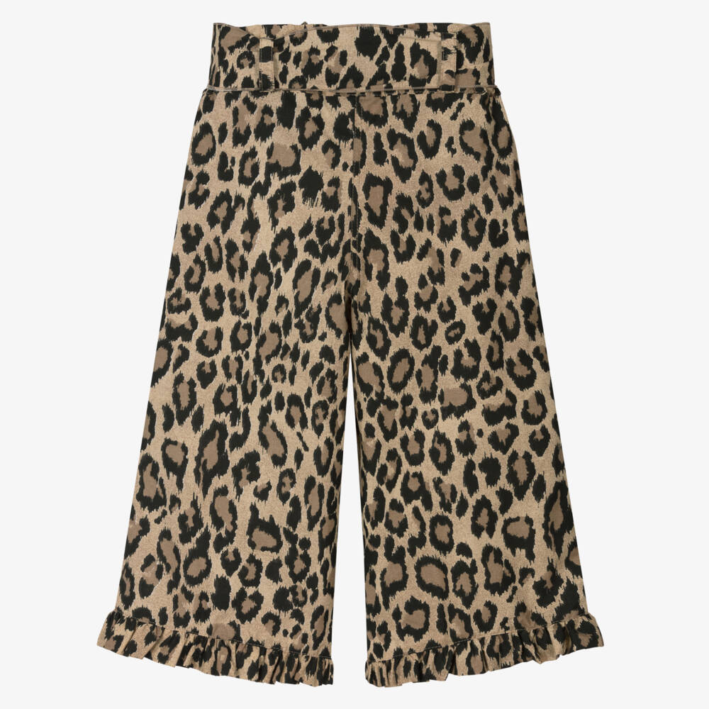 Phi Clothing-بنطلون بني بنقشة النمر للبنات | Childrensalon Outlet