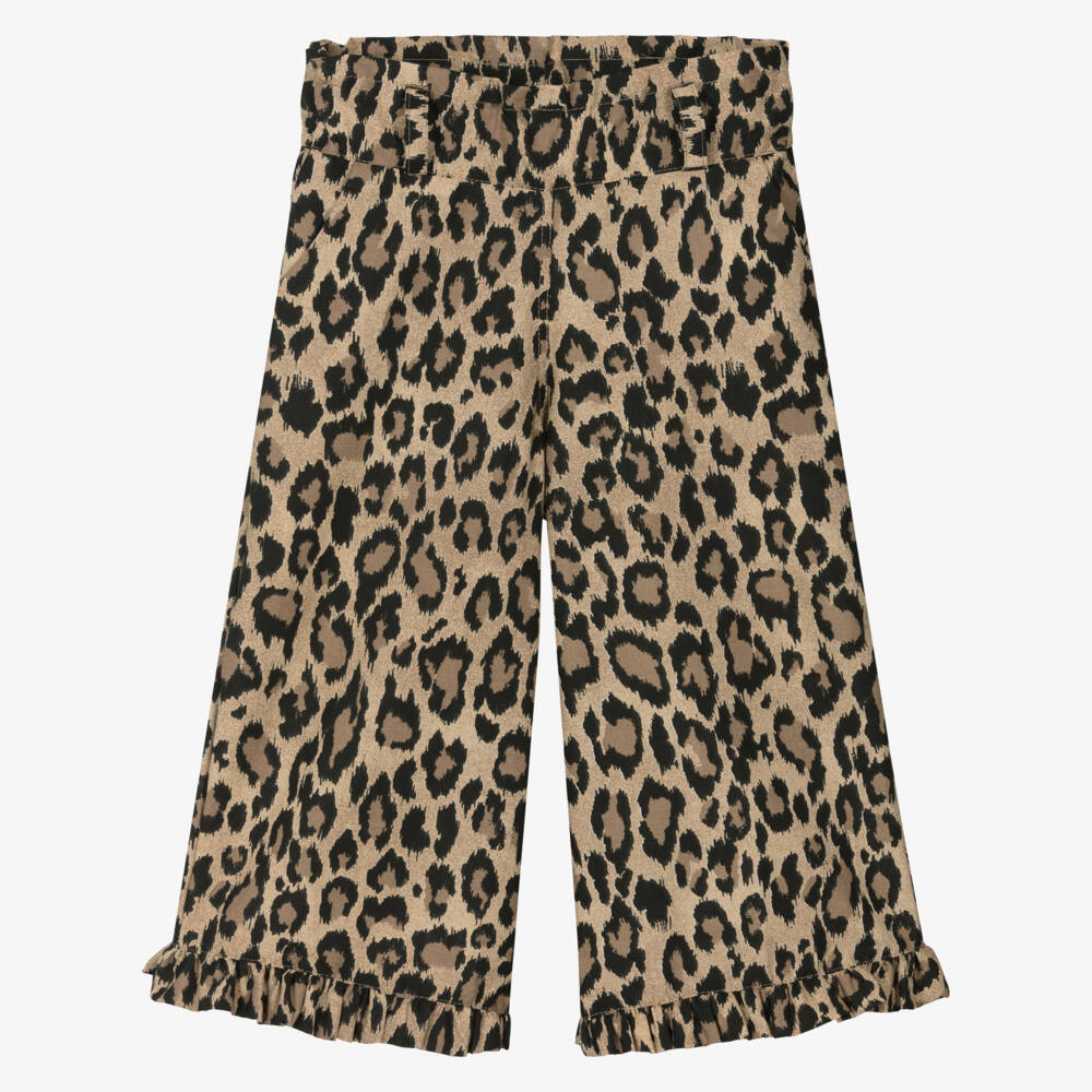 Phi Clothing-بنطلون بني بنقشة النمر للبنات | Childrensalon Outlet