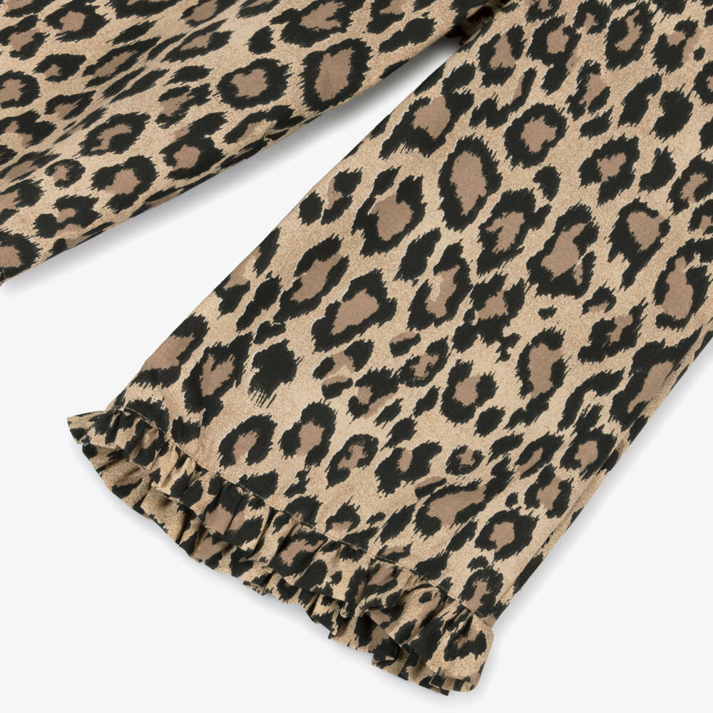 Phi Clothing-بنطلون بني بنقشة النمر للبنات | Childrensalon Outlet