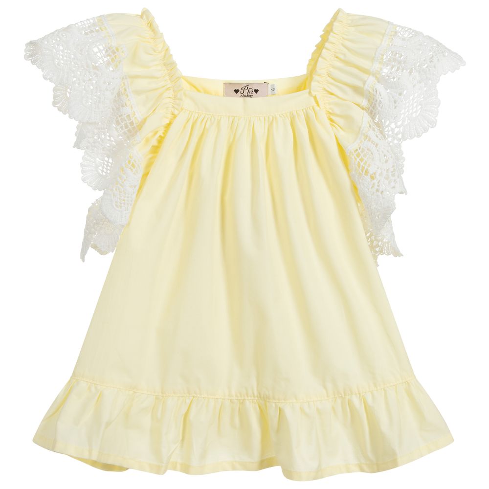 Phi Clothing - Girls Yellow Cotton Blouse | Childrensalon