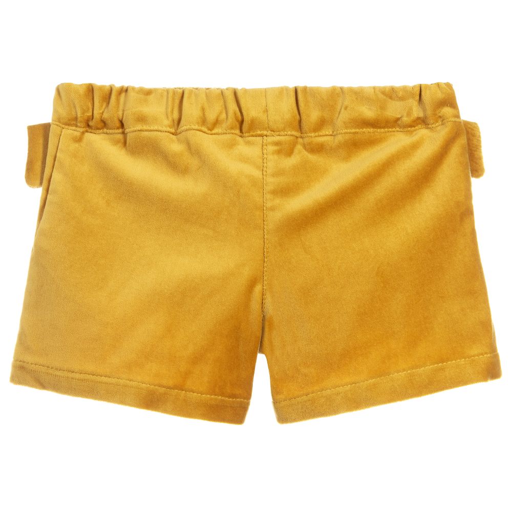 Yellow velvet shorts top