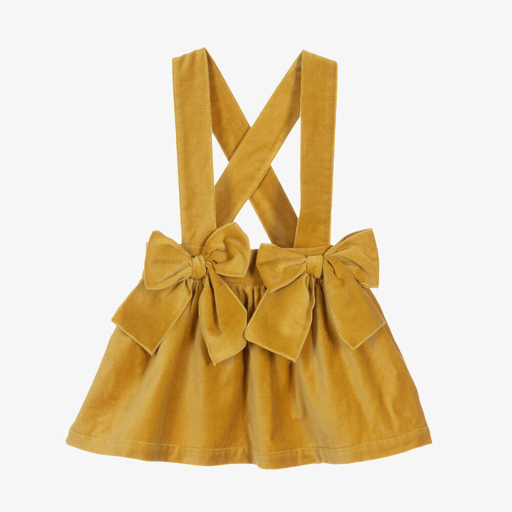 Phi Clothing - Girls Yellow Velvet Skirt | Childrensalon