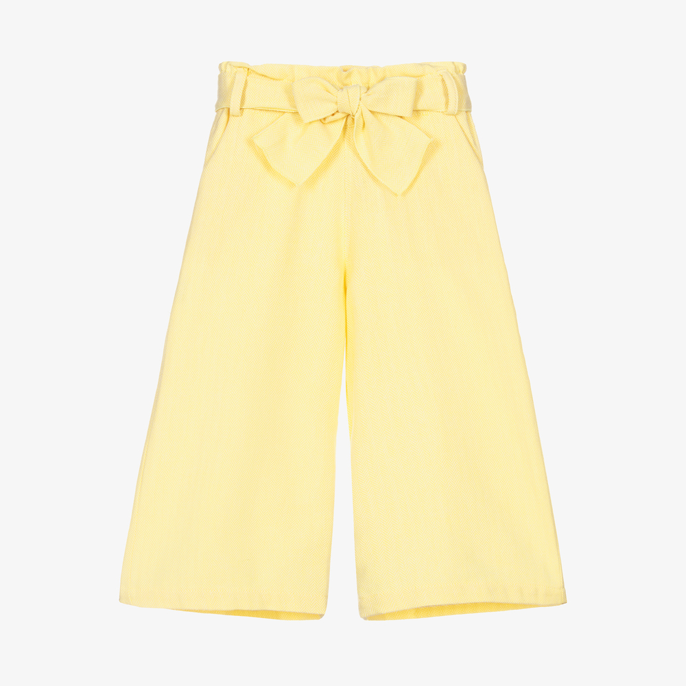Phi Clothing - Girls Yellow Wide Leg Trousers | Childrensalon