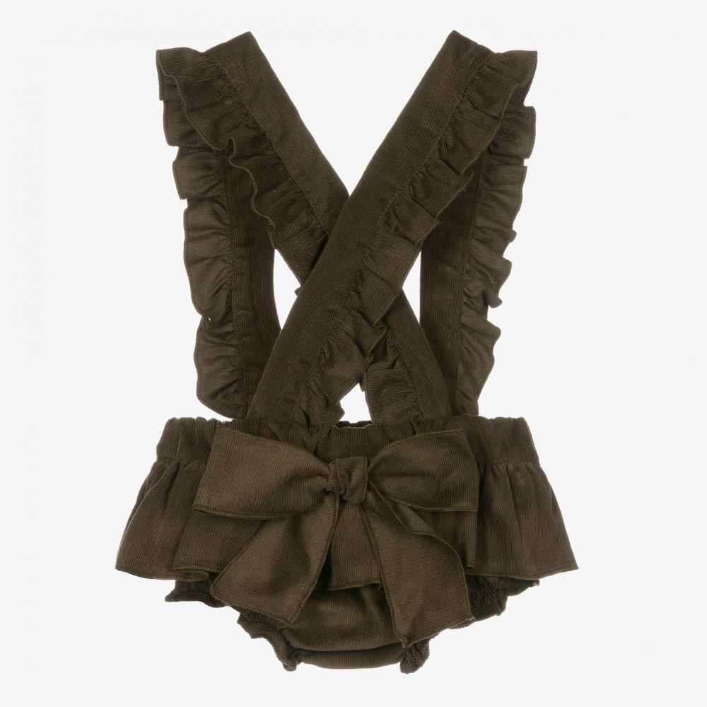 في كلودينغ-شورت قطن كوردوروي لون أخضر للبنات | Childrensalon Outlet