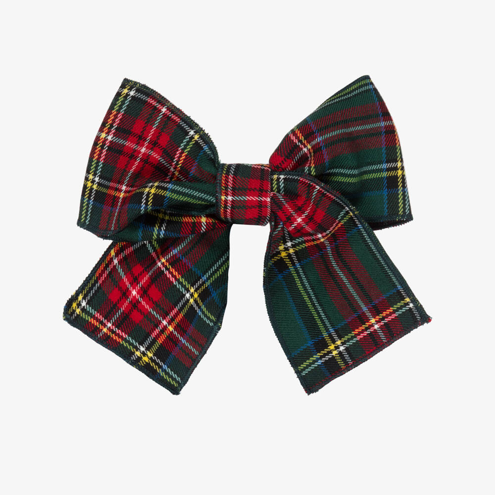 Phi Clothing-Green Tartan Bow Clip (15cm) | Childrensalon Outlet