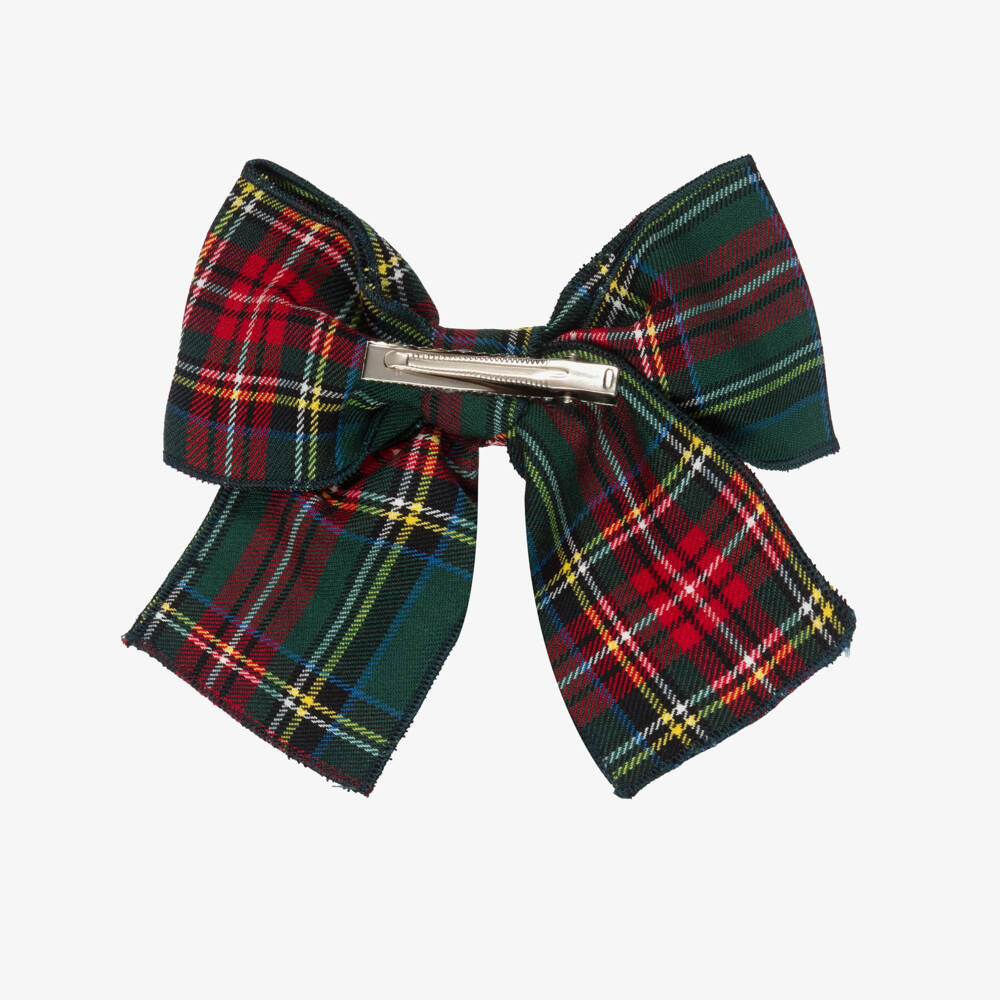 Phi Clothing-Green Tartan Bow Clip (15cm) | Childrensalon Outlet
