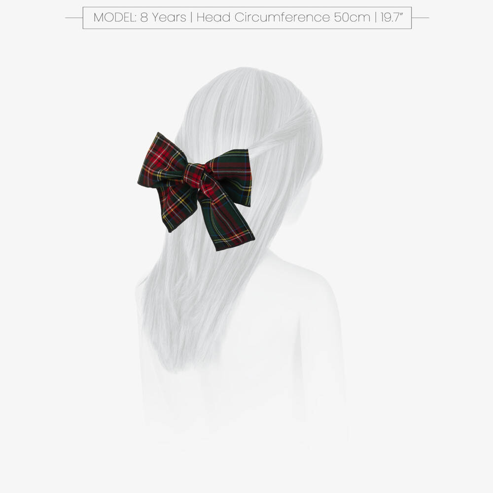 Phi Clothing-Green Tartan Bow Clip (15cm) | Childrensalon Outlet