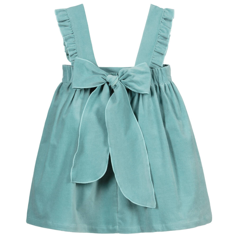 Phi Clothing-Green Velvet Pinafore Dress | Childrensalon Outlet