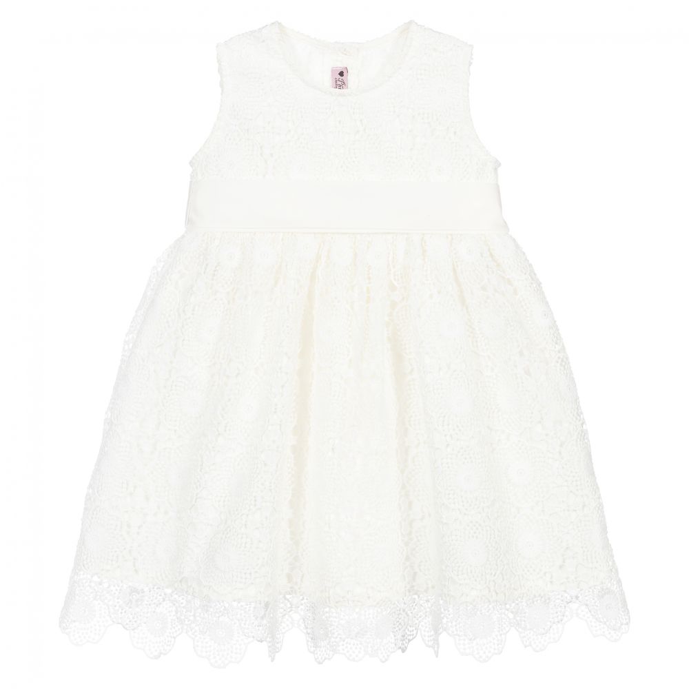 Phi Clothing - Ivory Cotton Lace Dress | Childrensalon