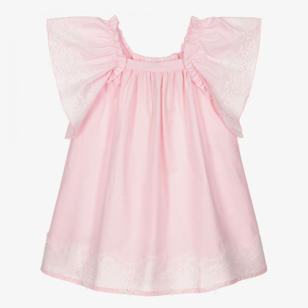 Phi Clothing - Robe rose pâle en coton oxford | Childrensalon