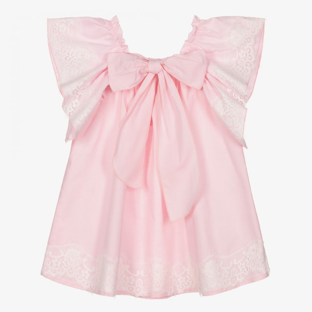 Phi Clothing-Pale Pink Oxford Cotton Dress | Childrensalon Outlet