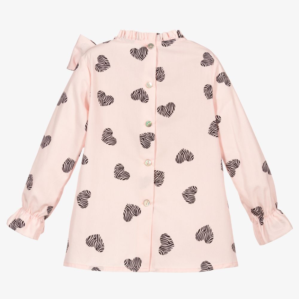 Phi Clothing-Pink & Black Hearts Blouse | Childrensalon Outlet