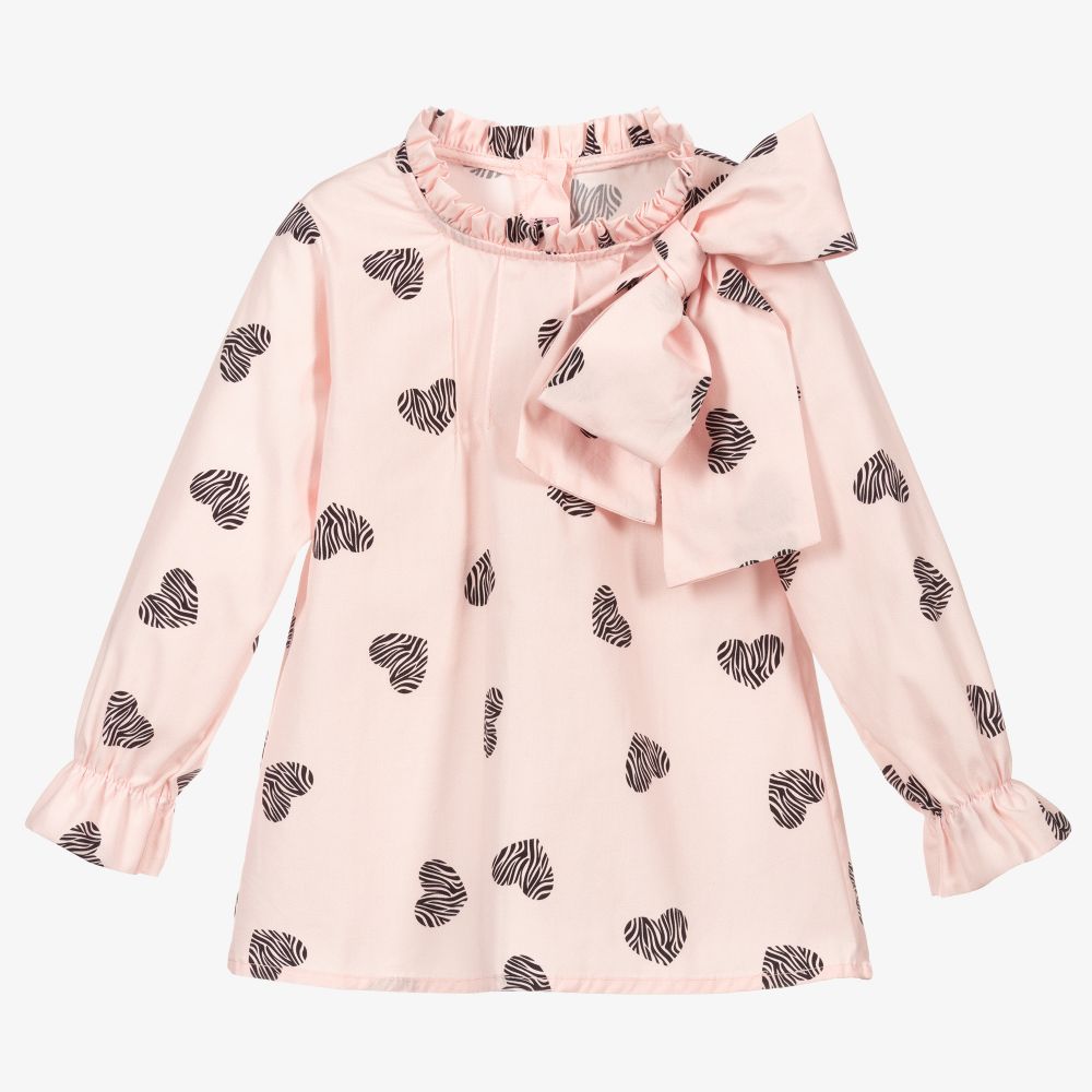 Phi Clothing - Bluse mit Herzen in Rosa und Schwarz | Childrensalon