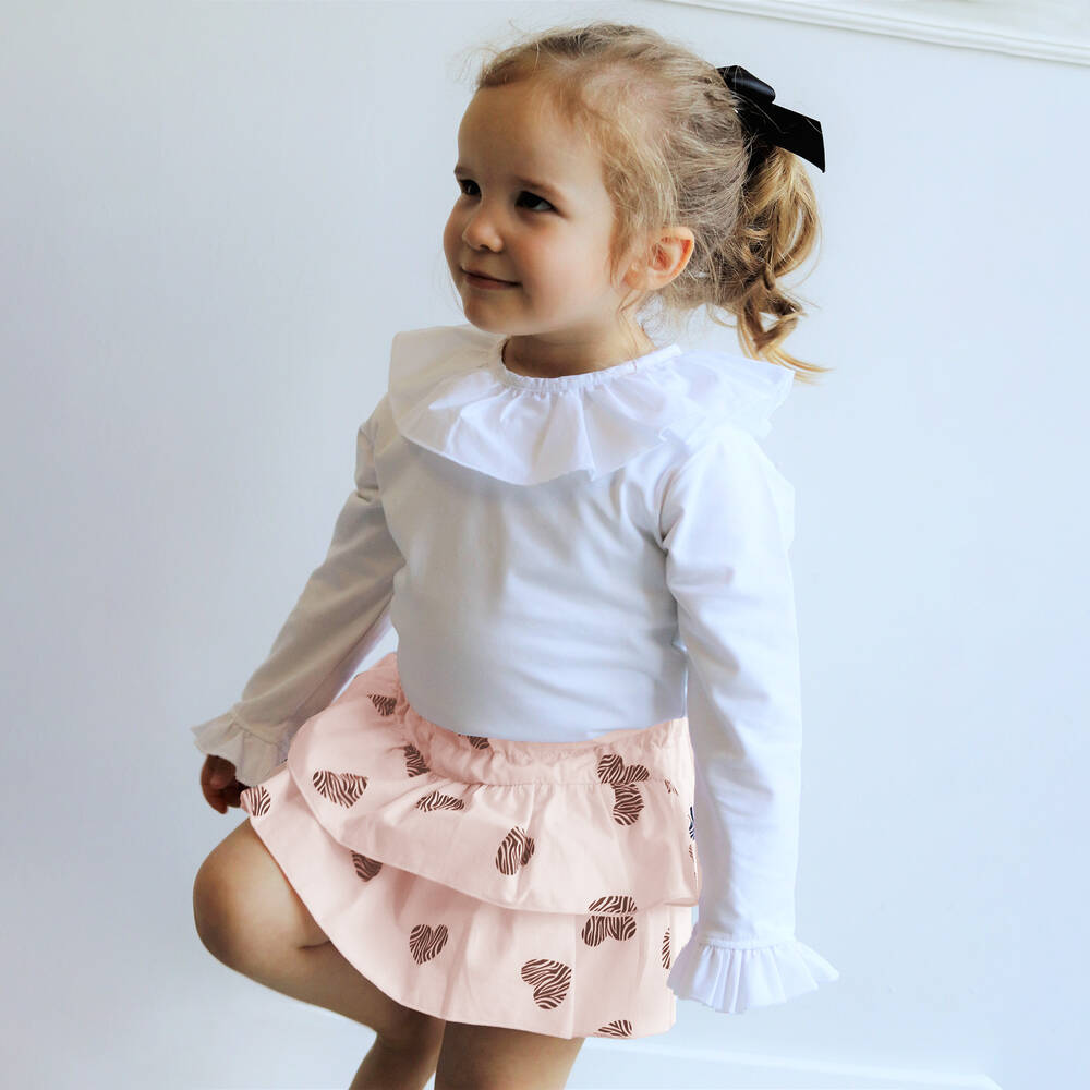 Phi Clothing - Pink & Black Hearts Skort | Childrensalon Outlet