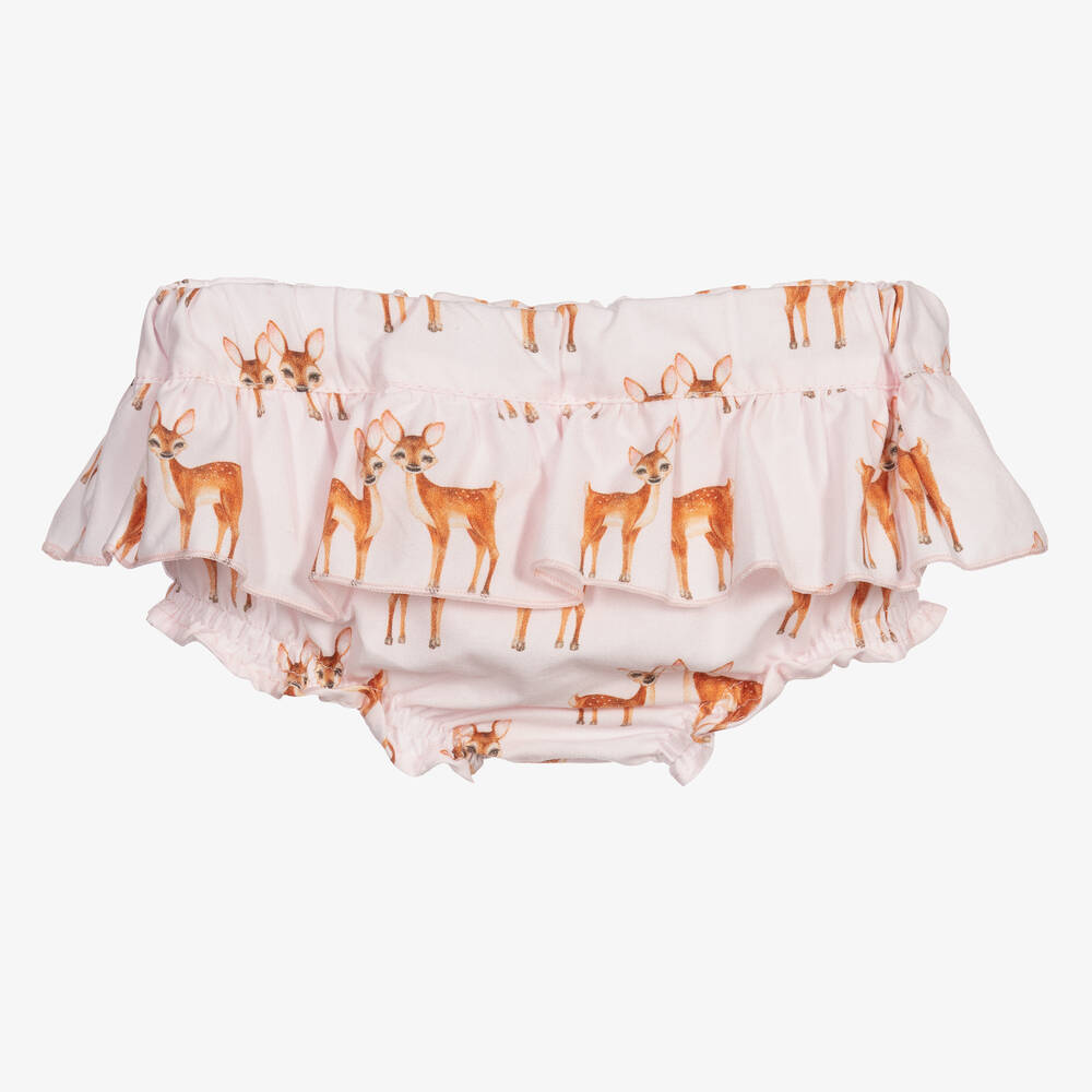 Phi Clothing - Bloomer rose en coton imprimé faon | Childrensalon