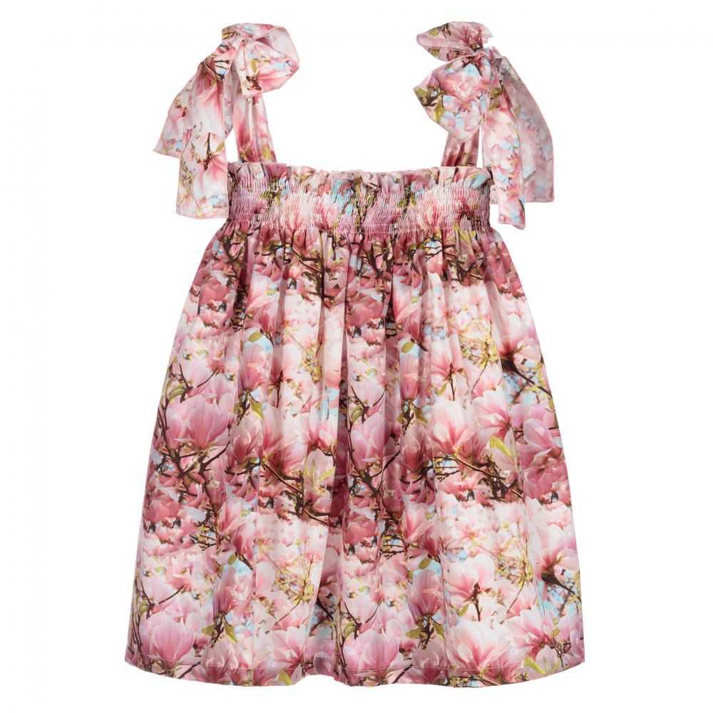Phi Clothing - Pink Cotton Floral Dress | Childrensalon