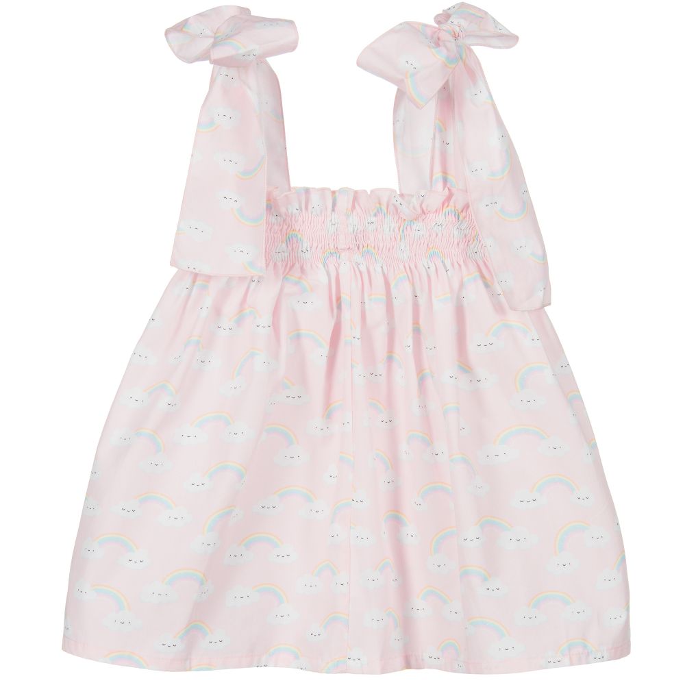 Phi Clothing-توب قطن بوبلين لون زهري بطبعة ملونة للبنات | Childrensalon Outlet