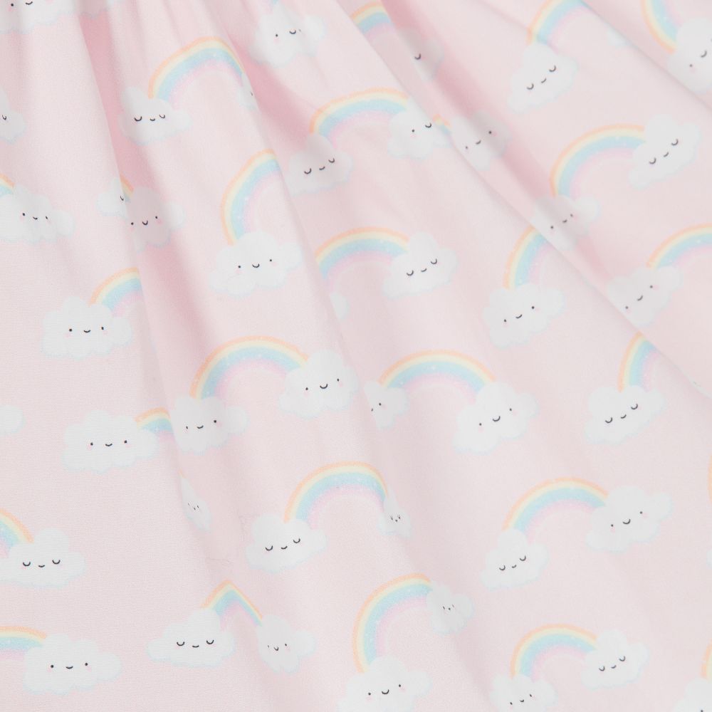 Phi Clothing-توب قطن بوبلين لون زهري بطبعة ملونة للبنات | Childrensalon Outlet