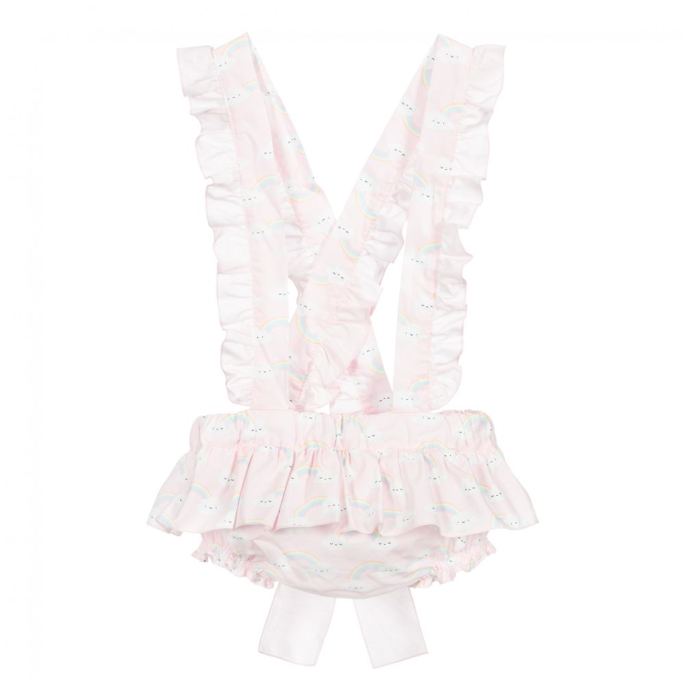Phi Clothing-Pink Cotton Shorts with Braces | Childrensalon Outlet