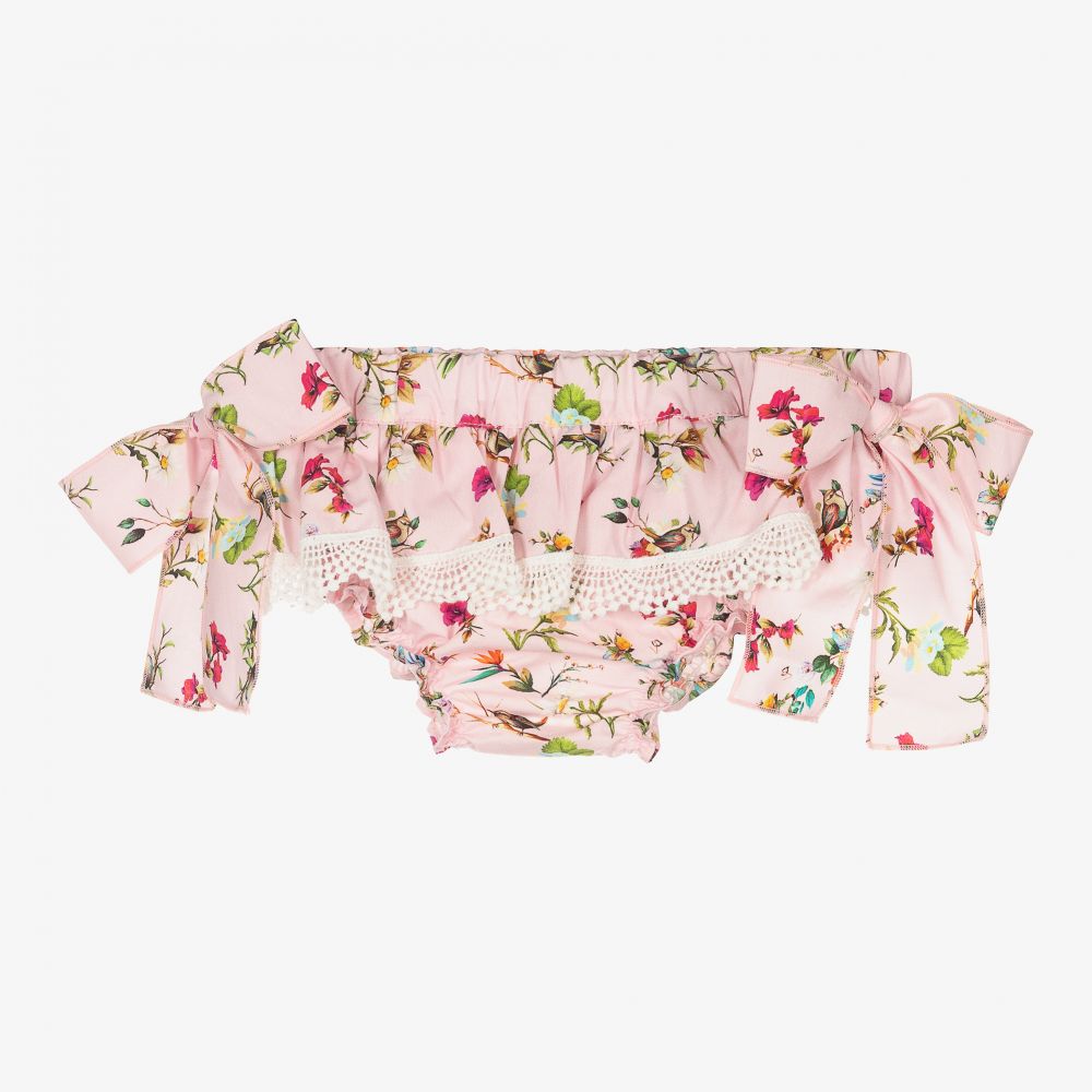 Phi Clothing - Розовые трусики на подгузники с цветами | Childrensalon