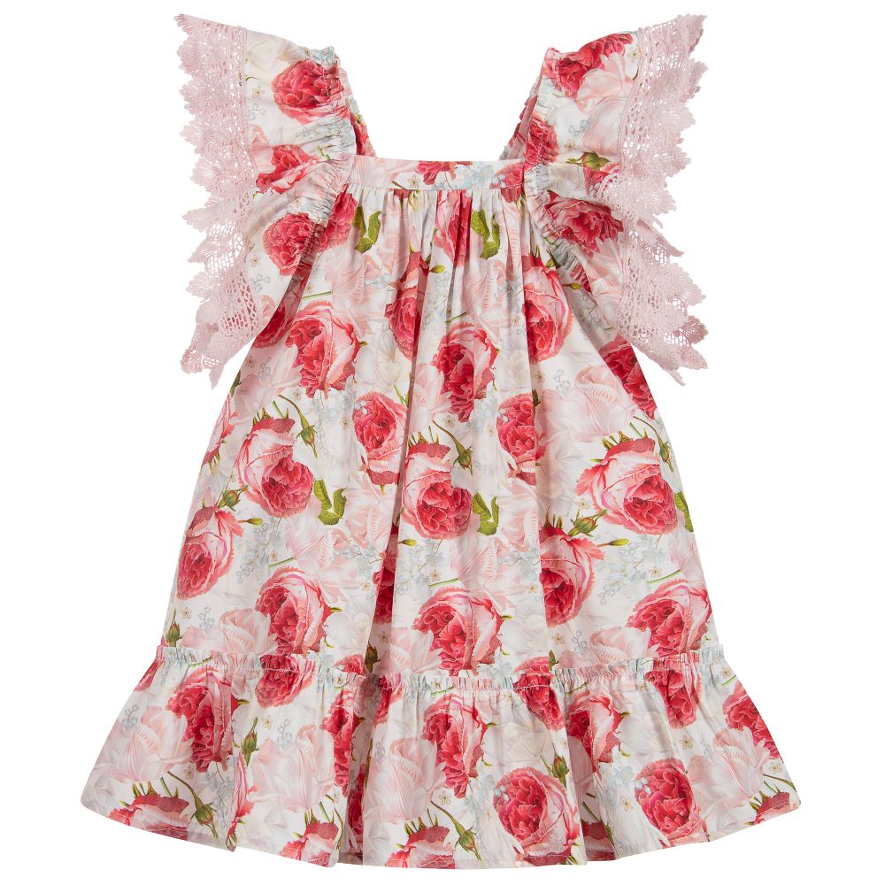 Phi Clothing - Pink Floral Cotton Dress | Childrensalon