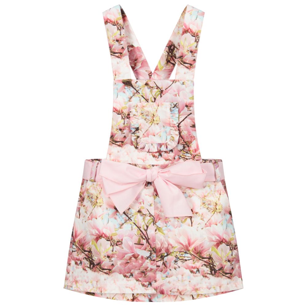 Phi Clothing-Pink Floral Pinafore Dress | Childrensalon Outlet